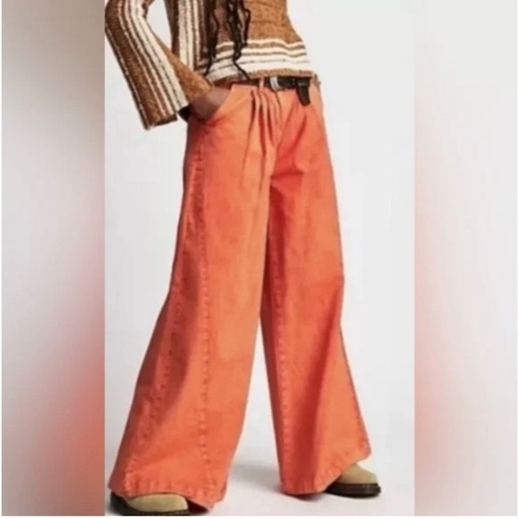 Free People Pants - NWOT Free People We The Free Denim Equinox Trouser Wide Leg Pants